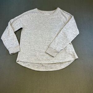 Love Love Lounge Pullover Top Heathered Knit Long Sleeve Comfy Gray S‎